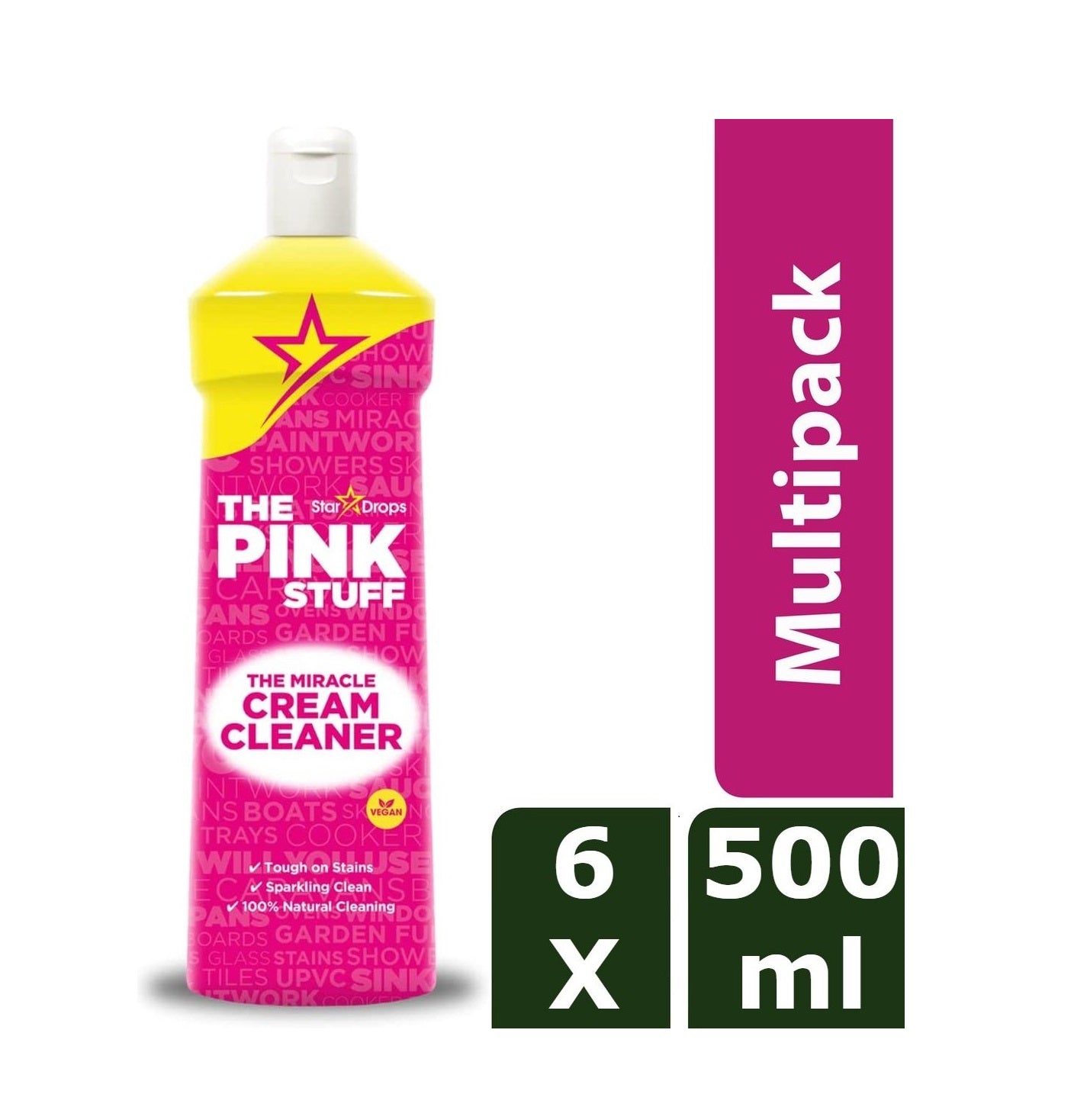 Pink Stuff Škrobna krema - 6 x 500 ml ugodna embalaža - Ekološko