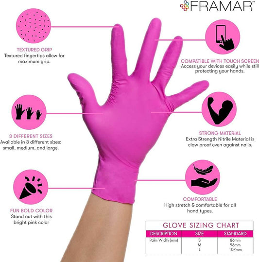 Pink Cleaning Gloves Nitrile - 20 vnt