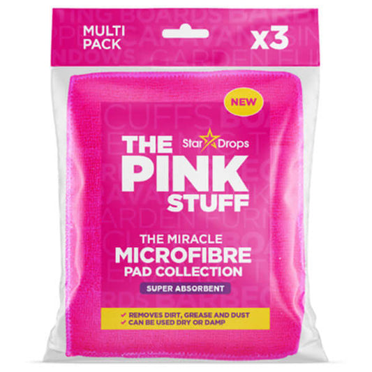 Pink Stuff Pânze de curățare din microfibră absorbante - 3 bucăți