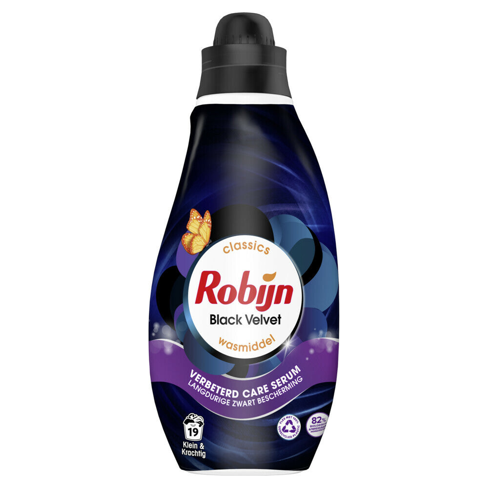 Detergente Robijn Black Velvet 665 ml - Proteção & Luxo de Fragrância para Roupa Escura