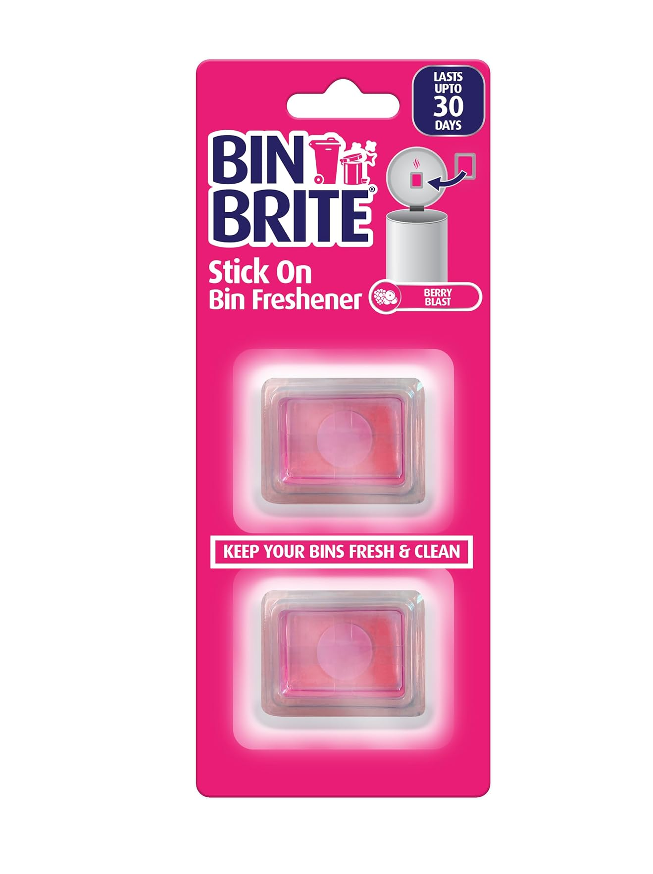 Bin Brite Stick-on Bin Refreshener – Самозалепващ ароматизатор за кошчета, дълготрайна свежест до 30 дни