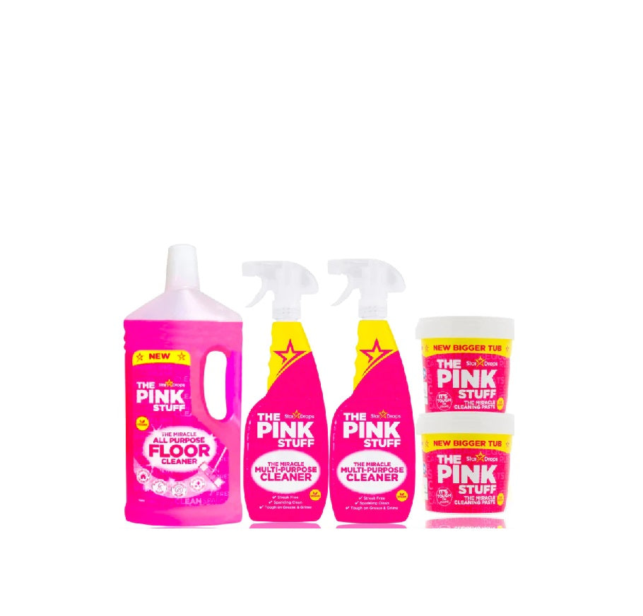 Pink Stuff - Set pentru living inclusiv detergent de podea, detergent universal, pastă minunată