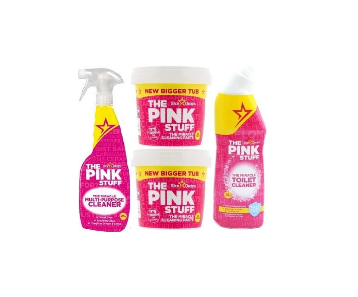 Stardrops The Pink Stuff Mega Bundel - 2x Pastă de curățare 850gr + Detergent pentru toaletă + Spray multi-supraveghere