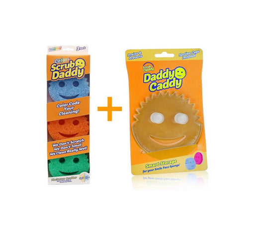 Scrub Daddy Подаръчен комплект - 3 броя Scrub Daddy с държач