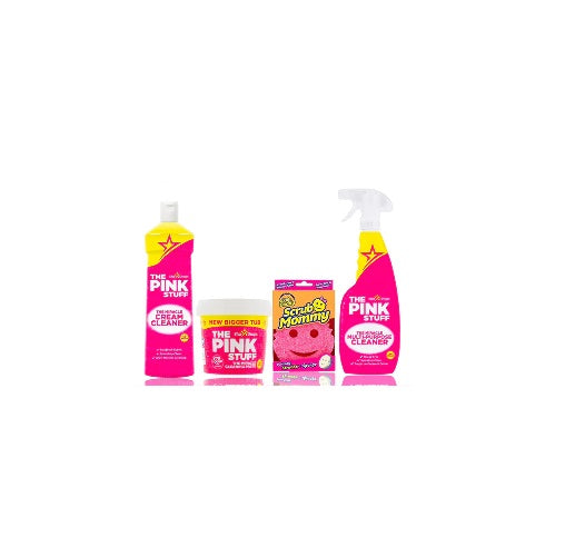 O Pink Stuff - A Minha Primeira Coleção - 1x 850g de pasta, limpa-vidros, detergente multiusos, scrub mommy